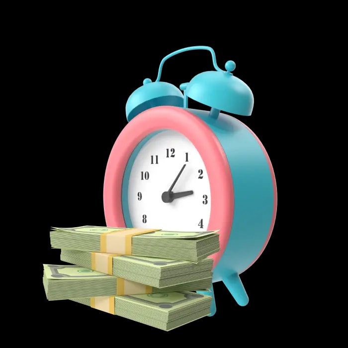 Clock with money